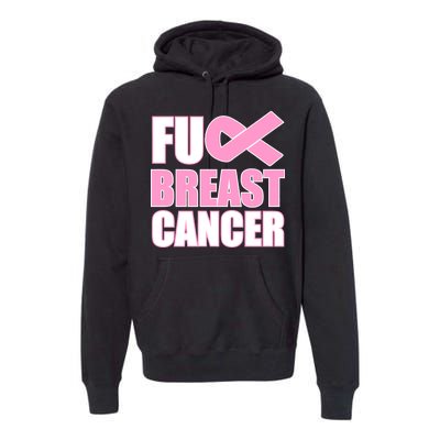 Fuck Breast Cancer Fight Logo Premium Hoodie