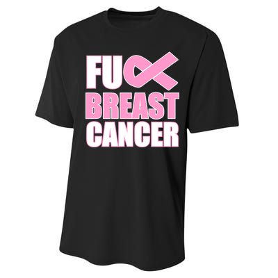 Fuck Breast Cancer Fight Logo Performance Sprint T-Shirt