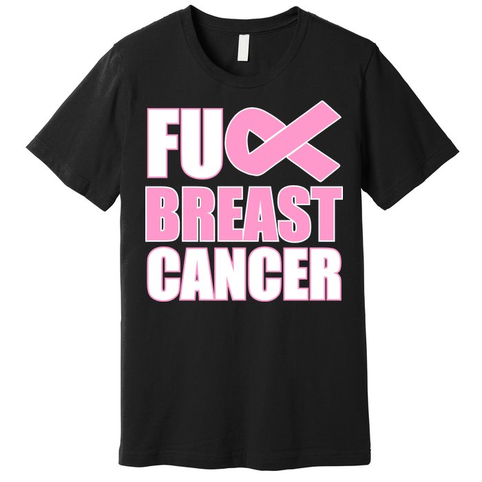 Fuck Breast Cancer Fight Logo Premium T-Shirt