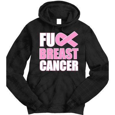 Fuck Breast Cancer Fight Logo Tie Dye Hoodie