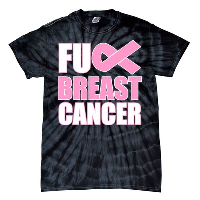 Fuck Breast Cancer Fight Logo Tie-Dye T-Shirt