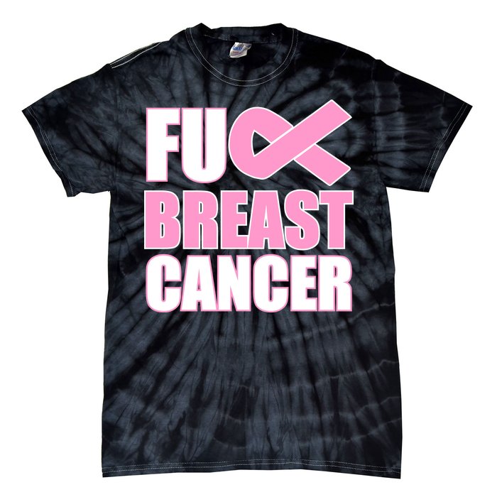 Fuck Breast Cancer Fight Logo Tie-Dye T-Shirt