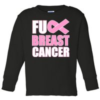 Fuck Breast Cancer Fight Logo Toddler Long Sleeve Shirt