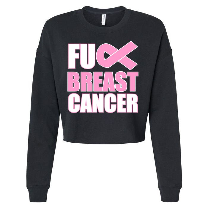 Fuck Breast Cancer Fight Logo Cropped Pullover Crew