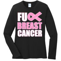 Fuck Breast Cancer Fight Logo Ladies Long Sleeve Shirt