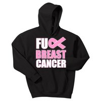 Fuck Breast Cancer Fight Logo Kids Hoodie