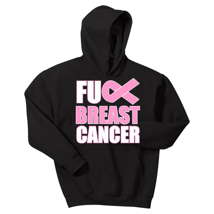 Fuck Breast Cancer Fight Logo Kids Hoodie