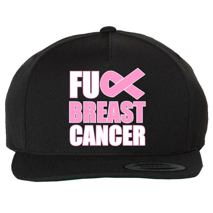 Fuck Breast Cancer Fight Logo Wool Snapback Cap