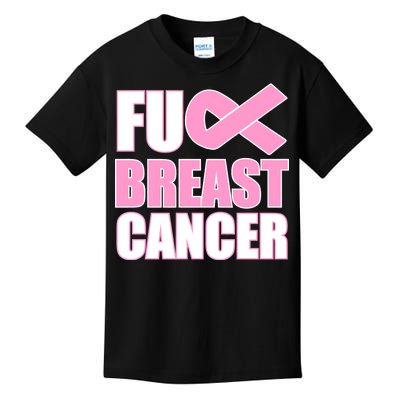 Fuck Breast Cancer Fight Logo Kids T-Shirt