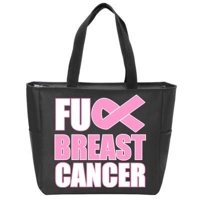 Fuck Breast Cancer Fight Logo Zip Tote Bag