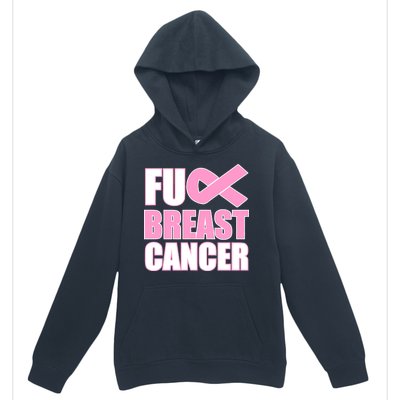 Fuck Breast Cancer Fight Logo Urban Pullover Hoodie