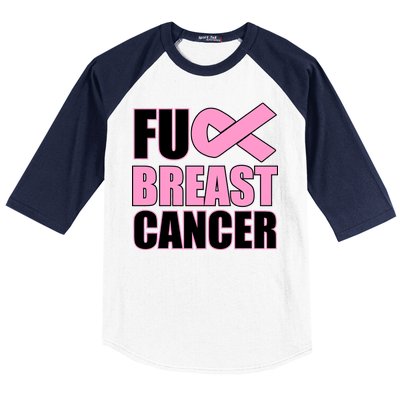 Fuck Breast Cancer Fight Logo Baseball Sleeve Shirt