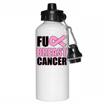 Fuck Breast Cancer Fight Logo Aluminum Water Bottle