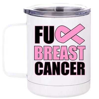 Fuck Breast Cancer Fight Logo 12 oz Stainless Steel Tumbler Cup