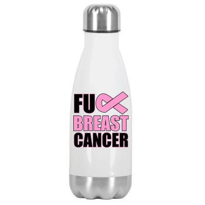 Fuck Breast Cancer Fight Logo Stainless Steel Insulated Water Bottle