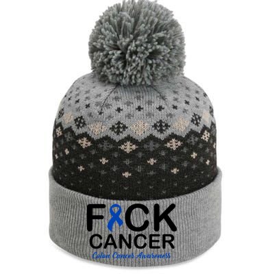 Fuck Cancer Colon Cancer Awareness The Baniff Cuffed Pom Beanie