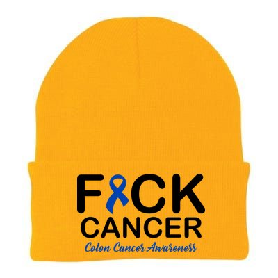 Fuck Cancer Colon Cancer Awareness Knit Cap Winter Beanie