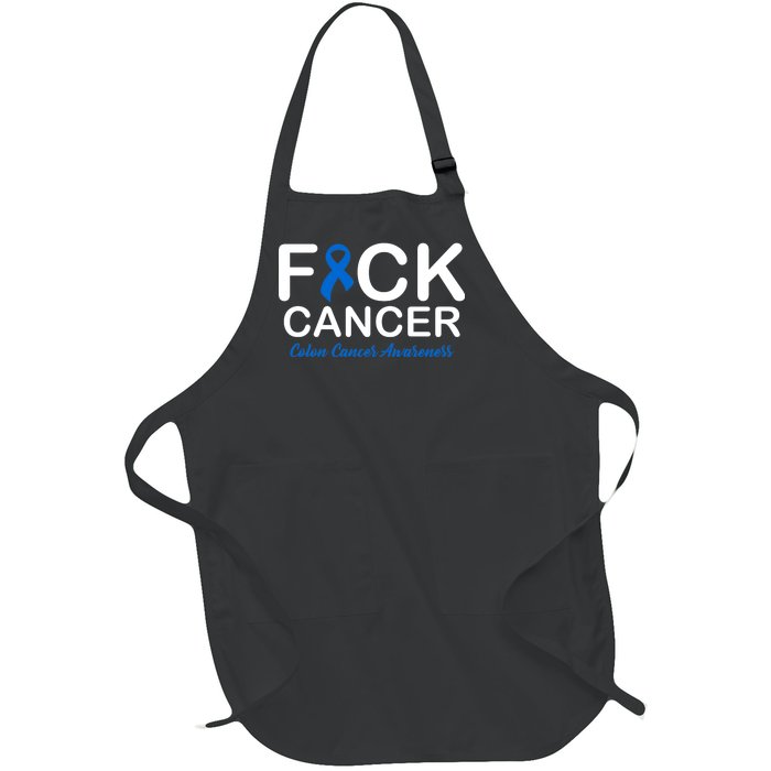 Fuck Cancer Colon Cancer Awareness Full-Length Apron With Pockets