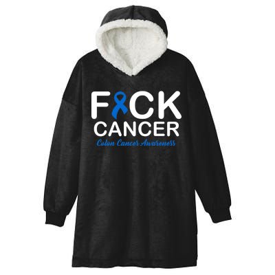 Fuck Cancer Colon Cancer Awareness Hooded Wearable Blanket