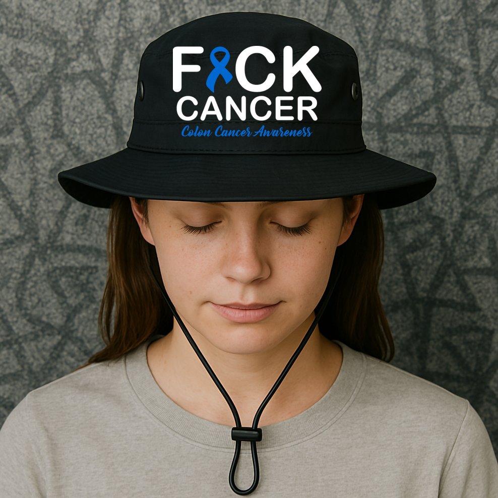 Fuck Cancer Colon Cancer Awareness Bucket Hat