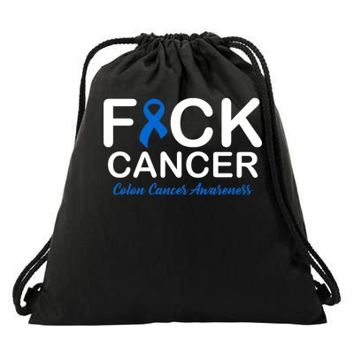 Fuck Cancer Colon Cancer Awareness Drawstring Bag