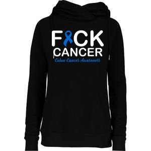 Fuck Cancer Colon Cancer Awareness Womens Funnel Neck Pullover Hood