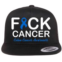 Fuck Cancer Colon Cancer Awareness Flat Bill Trucker Hat