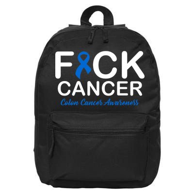 Fuck Cancer Colon Cancer Awareness 16 in Basic Backpack