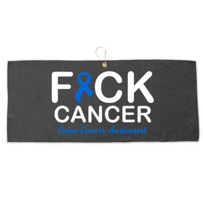 Fuck Cancer Colon Cancer Awareness Large Microfiber Waffle Golf Towel