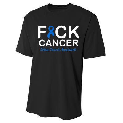 Fuck Cancer Colon Cancer Awareness Performance Sprint T-Shirt