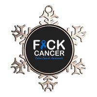 Fuck Cancer Colon Cancer Awareness Metallic Star Ornament