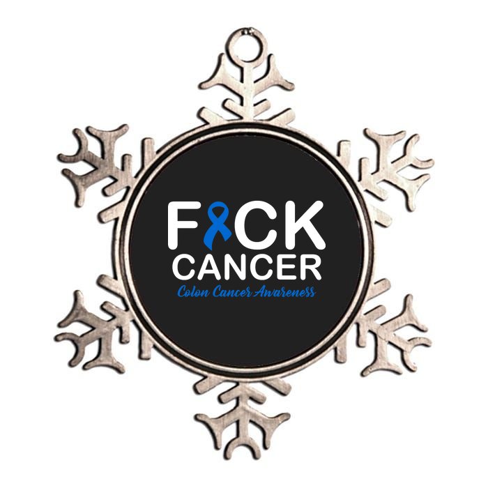 Fuck Cancer Colon Cancer Awareness Metallic Star Ornament