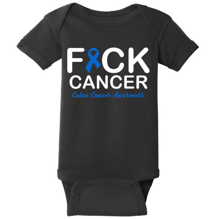 Fuck Cancer Colon Cancer Awareness Baby Bodysuit