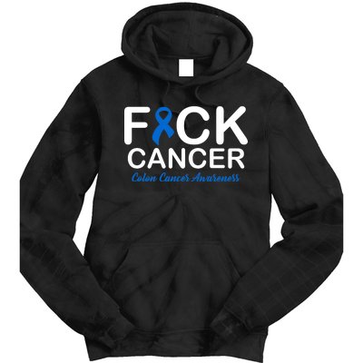 Fuck Cancer Colon Cancer Awareness Tie Dye Hoodie