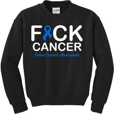 Fuck Cancer Colon Cancer Awareness Kids Sweatshirt