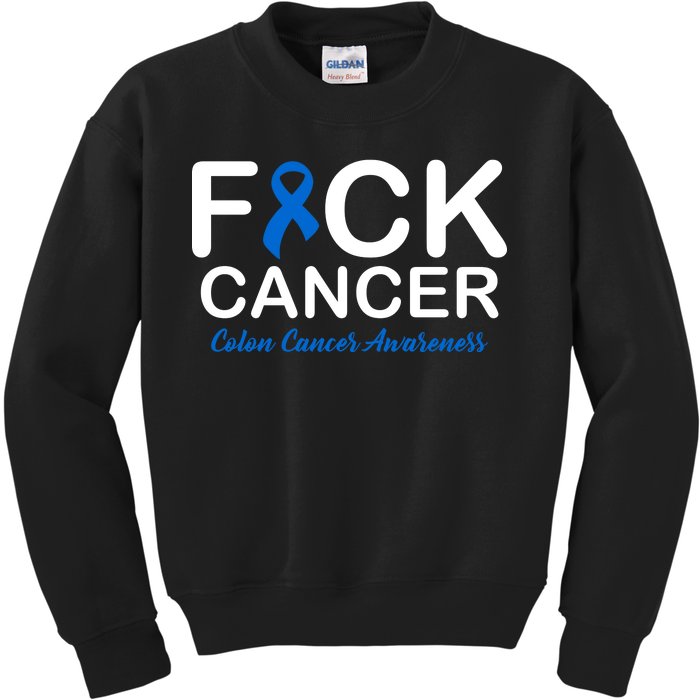 Fuck Cancer Colon Cancer Awareness Kids Sweatshirt