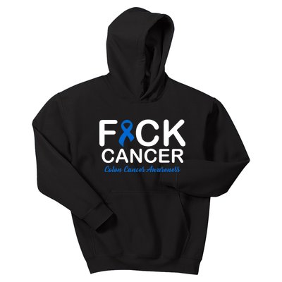 Fuck Cancer Colon Cancer Awareness Kids Hoodie