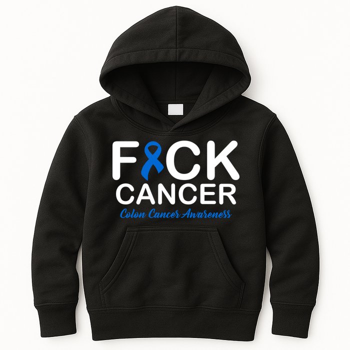 Fuck Cancer Colon Cancer Awareness Kids Hoodie