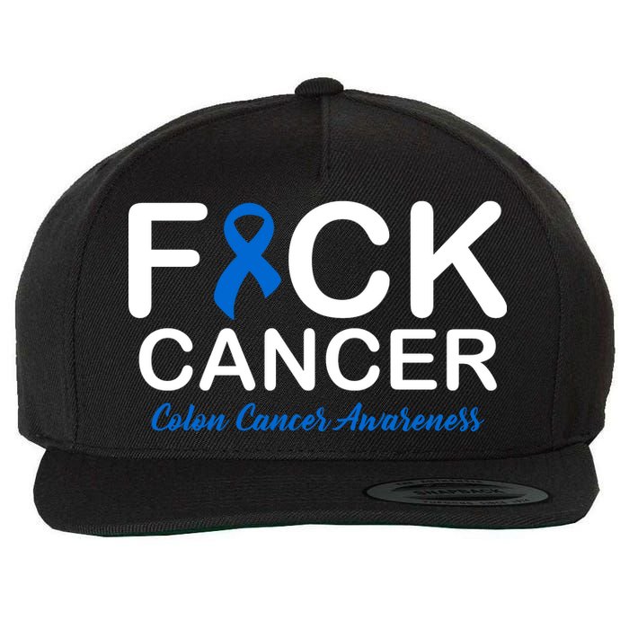 Fuck Cancer Colon Cancer Awareness Wool Snapback Cap