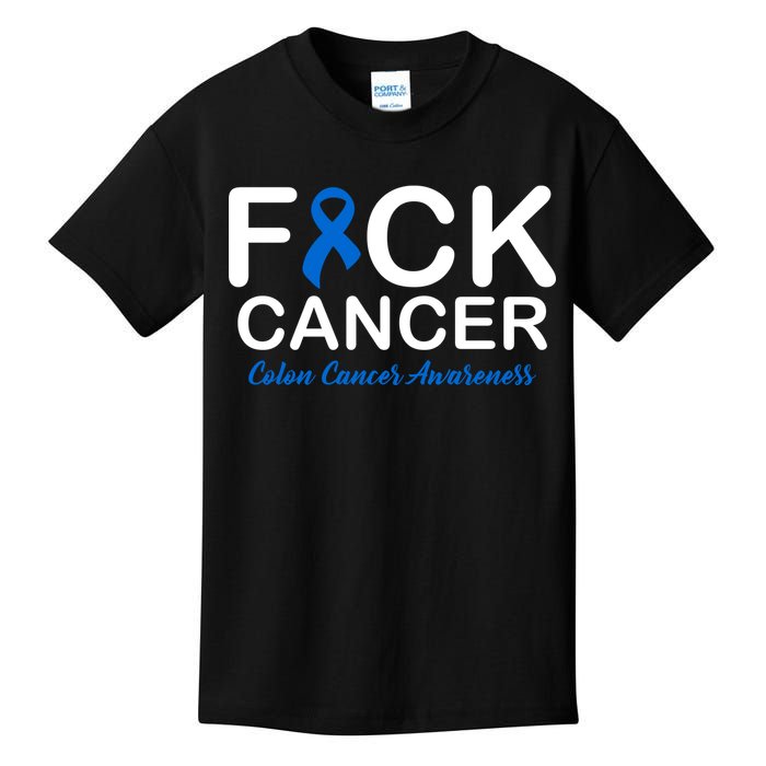 Fuck Cancer Colon Cancer Awareness Kids T-Shirt