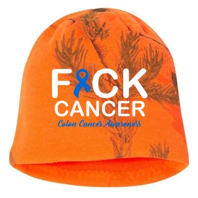 Fuck Cancer Colon Cancer Awareness Kati - Camo Knit Beanie