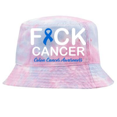 Fuck Cancer Colon Cancer Awareness Tie-Dyed Bucket Hat