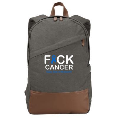 Fuck Cancer Colon Cancer Awareness Cotton Canvas Backpack