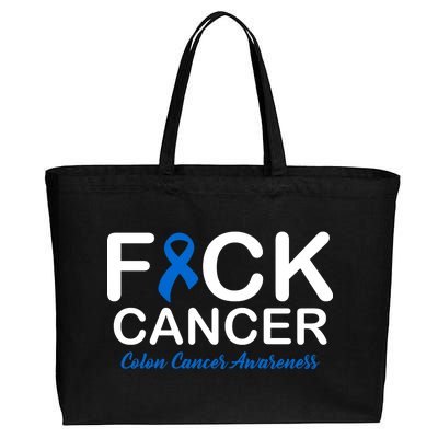 Fuck Cancer Colon Cancer Awareness Cotton Canvas Jumbo Tote