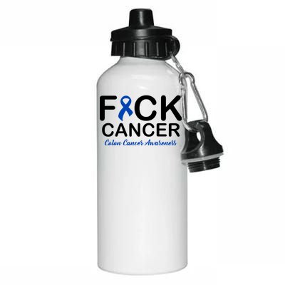 Fuck Cancer Colon Cancer Awareness Aluminum Water Bottle