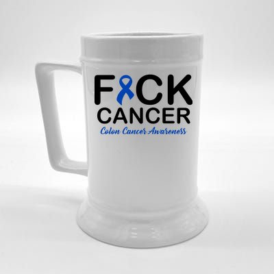 Fuck Cancer Colon Cancer Awareness Beer Stein