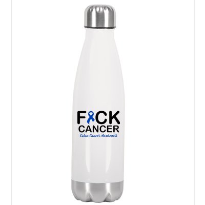 Fuck Cancer Colon Cancer Awareness Stainless Steel Insulated Water Bottle