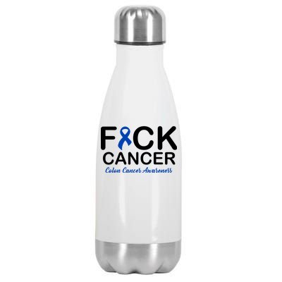 Fuck Cancer Colon Cancer Awareness Stainless Steel Insulated Water Bottle