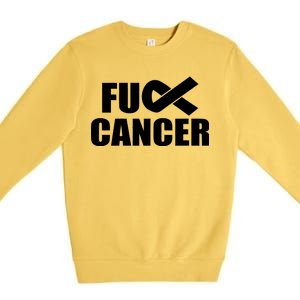 Fuck Cancer Fight Logo Premium Crewneck Sweatshirt