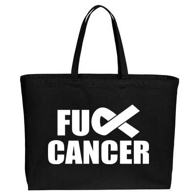 Fuck Cancer Fight Logo Cotton Canvas Jumbo Tote